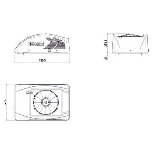 Electric Rooftop A/C Unit – Electrik Cooling 12V · 3.5 kW – Roof-Mounted Cabin Cooling