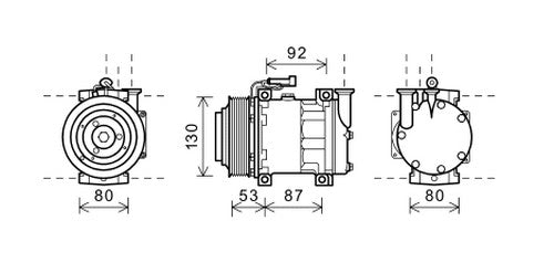 Holley / Sanden SD508 A/C Compressor – 12 V (OE Quality, Multiple Pulley Options)