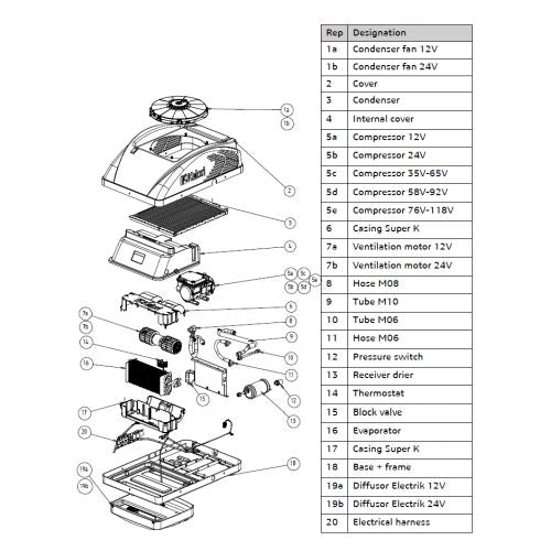 Electric Rooftop A/C Unit – Electrik Cooling 12V · 3.5 kW – Roof-Mounted Cabin Cooling